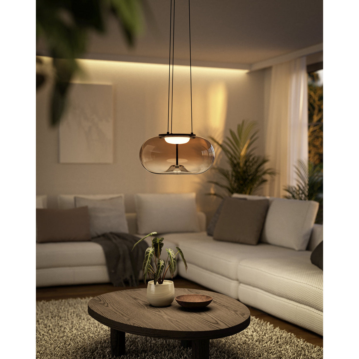 Pismarne Glass Pendant Light - Bronze