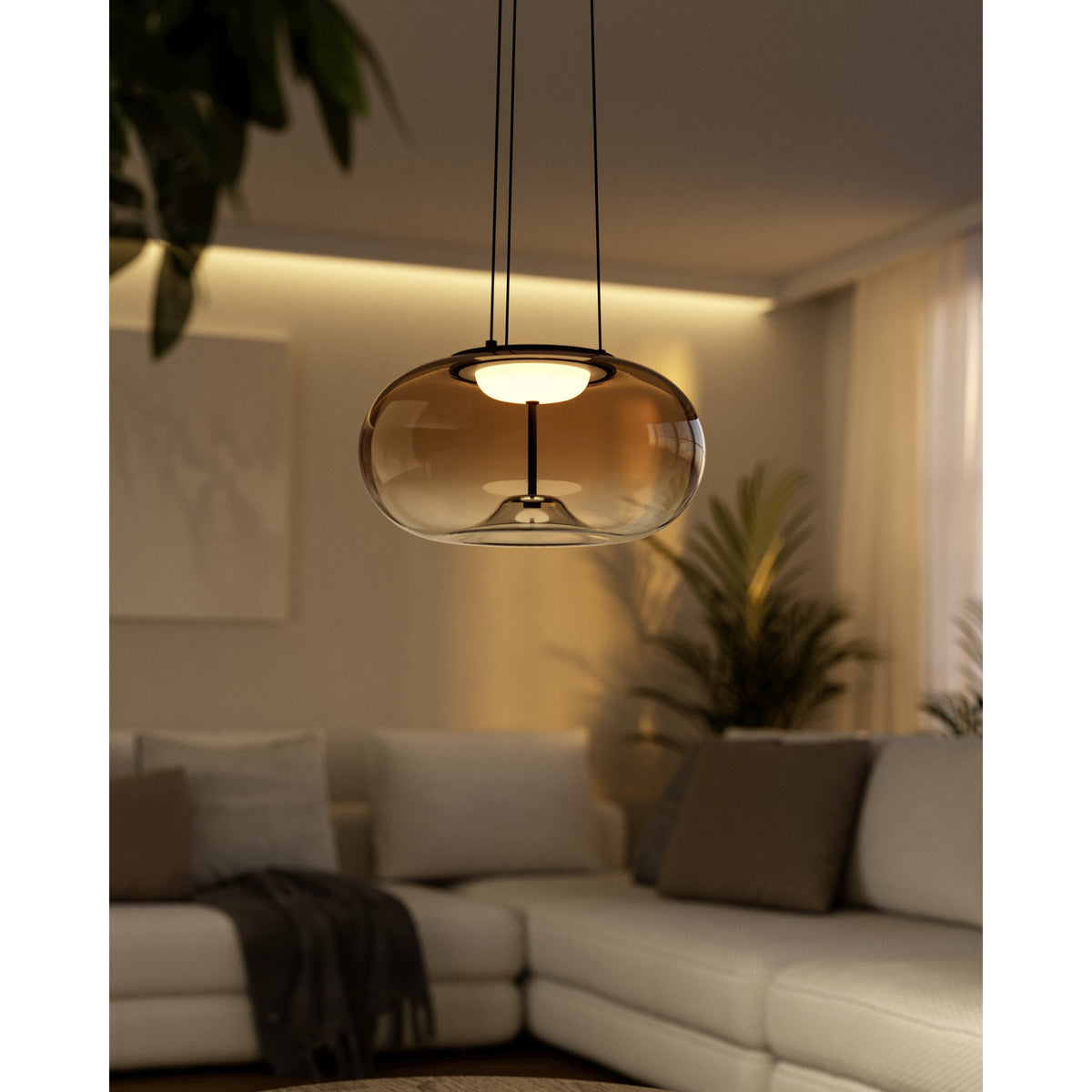 Pismarne Glass Pendant Light - Bronze