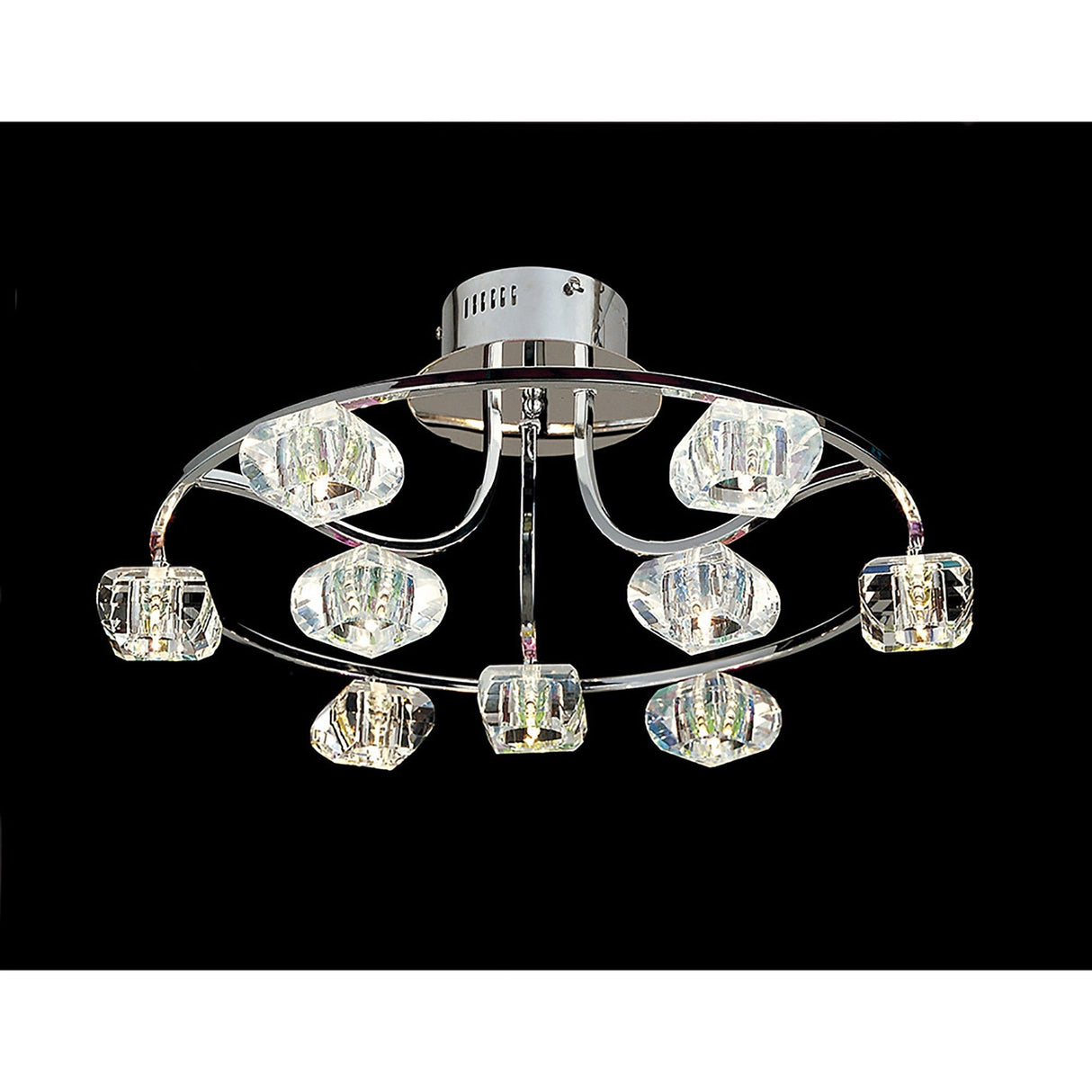 Polana 9 Light Semi-Flush Ceiling Light - Polished Chrome