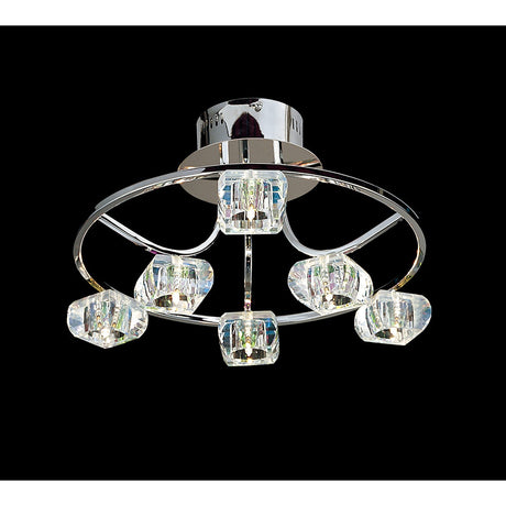 Polana 6 Light Semi-Flush Ceiling Light - Polished Chrome