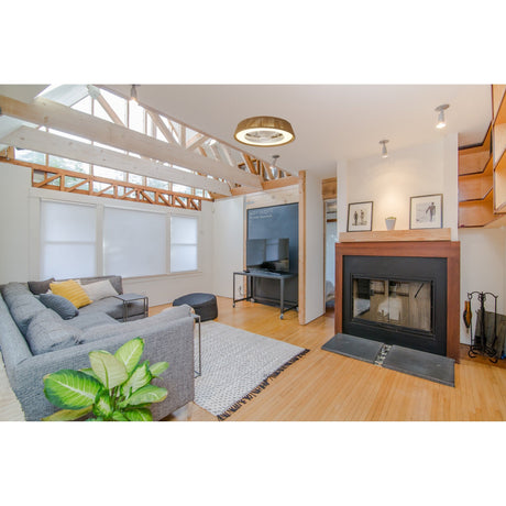 Polinesia Large CCT Dimmable LED Ceiling Retractable Fan Light - Brown