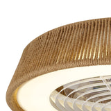 Polinesia Large CCT Dimmable LED Ceiling Retractable Fan Light - Brown