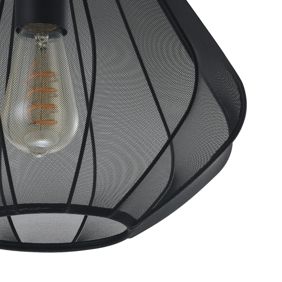 Polmorne Fabric Pendant Light 33.5cm - Black