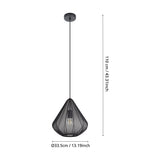 Polmorne Fabric Pendant Light 33.5cm - Black