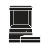 Reveal Louvred cast aluminium outdoor wall light in graphite, square flush design with louvred fins and flat top, shown as a black silhouette icon on a plain white background.