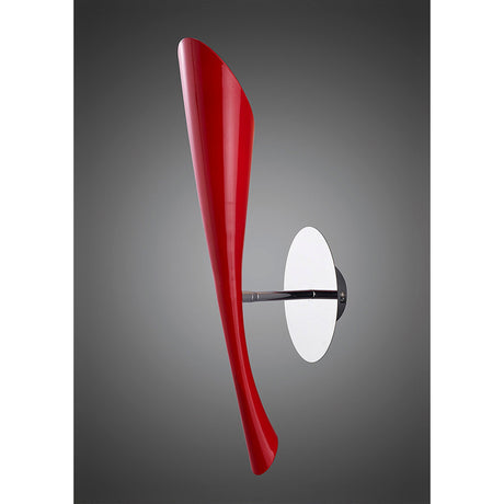 Pop 1 Light Wall Light With Switch - Golss Red &  Chrome