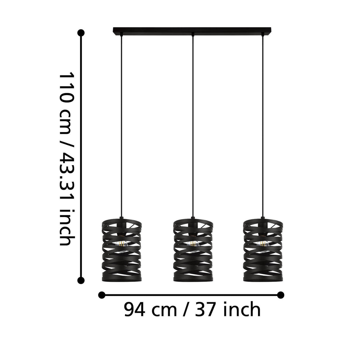 Pranvorne Linear Pendant Light - Black