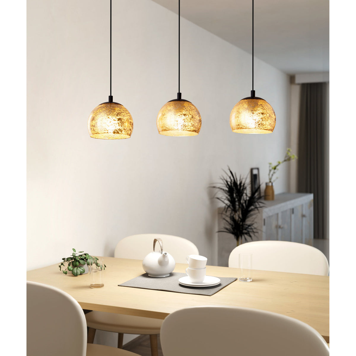 Prelvelle Glass Linear Pendant Light - Black