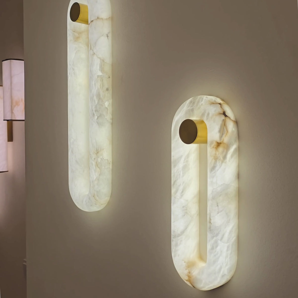 Serava LED Alabaster Wall Light Large - Soft White