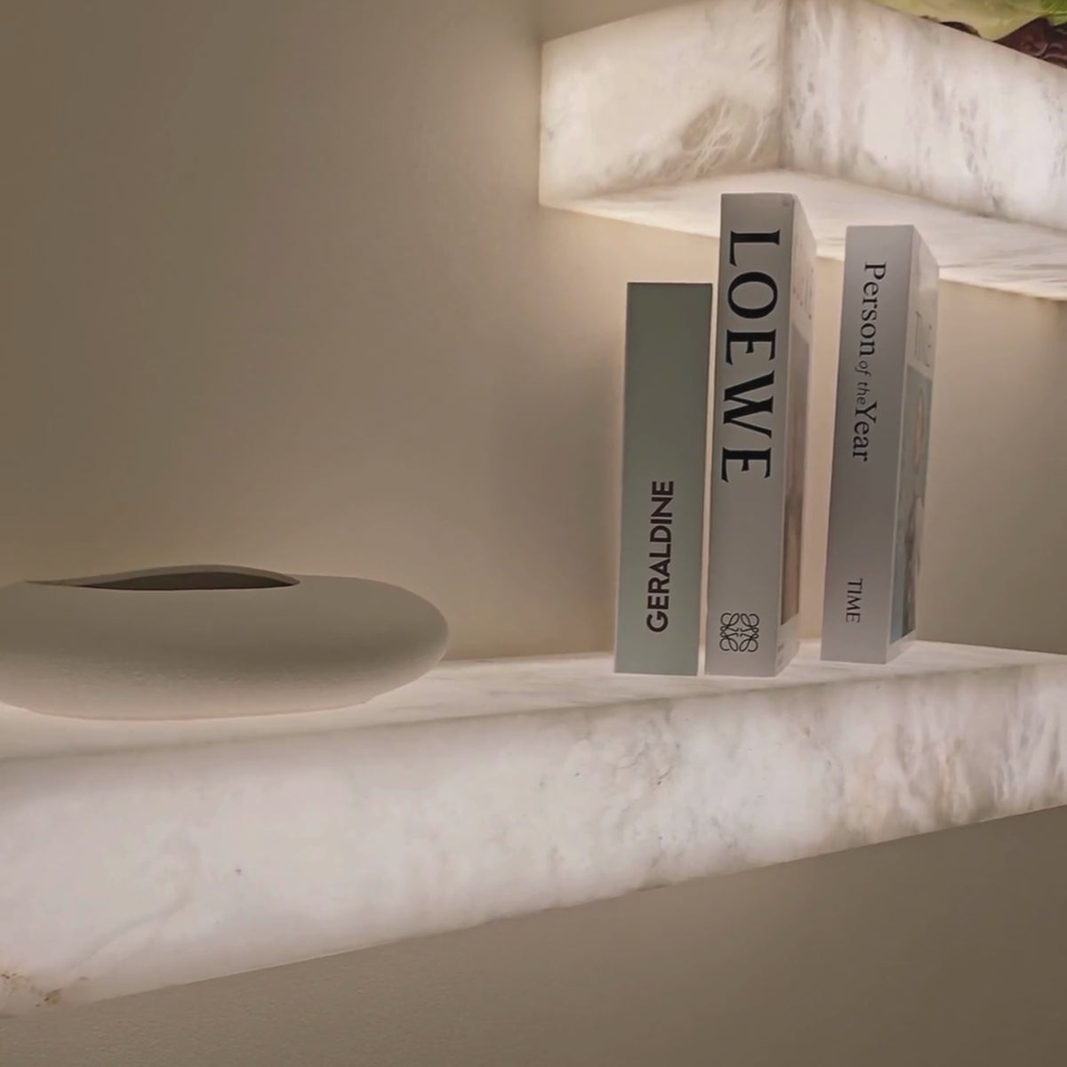 Kate LED Alabaster Wall Shelf Light Small - Soft White