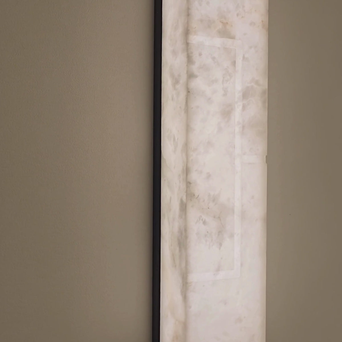 Eryndor LED Alabaster Wall Light - Matt Black & Soft White