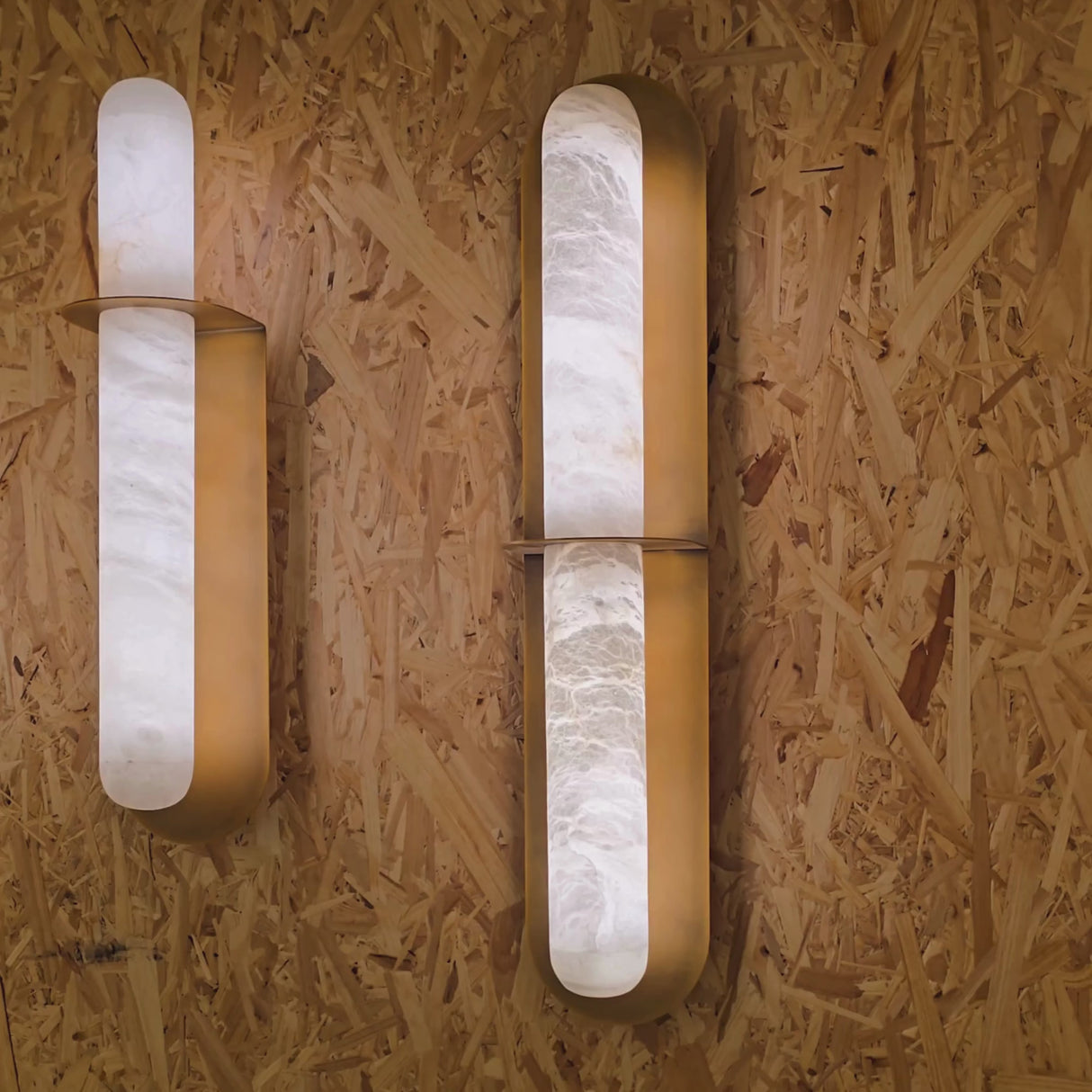 Luneth LED Alabaster Wall Light - Brushed Brass