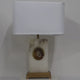Selune 1 Light Sculpted Core Alabaster Table Lamp - Brushed Brass