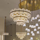 Petraia 3 Tier Floral Alabaster Chandelier - Brushed Brass