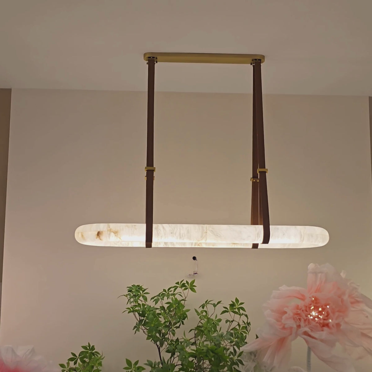 Cintura LED Small Alabaster Floating Pendant Light - Soft White