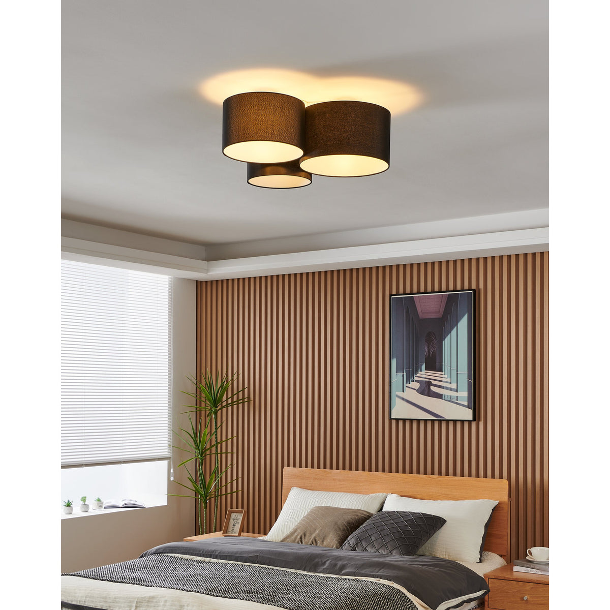 Prilmarne 3 Light Ceiling Light - Black & White