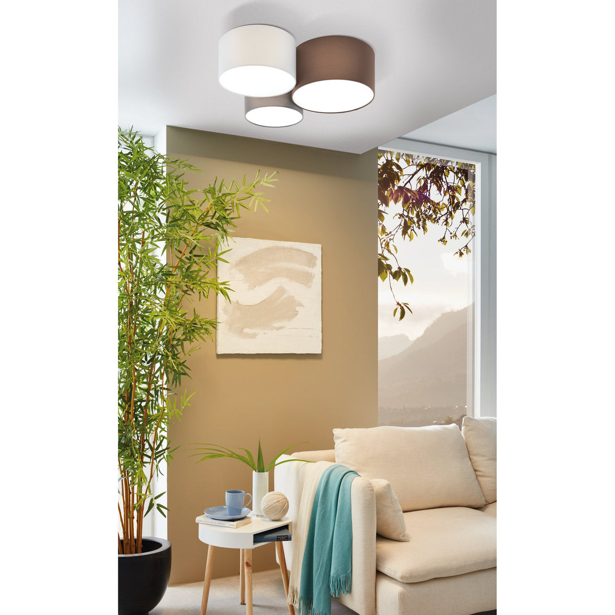 Prilmarne 3 Light Ceiling Light - Grey & White