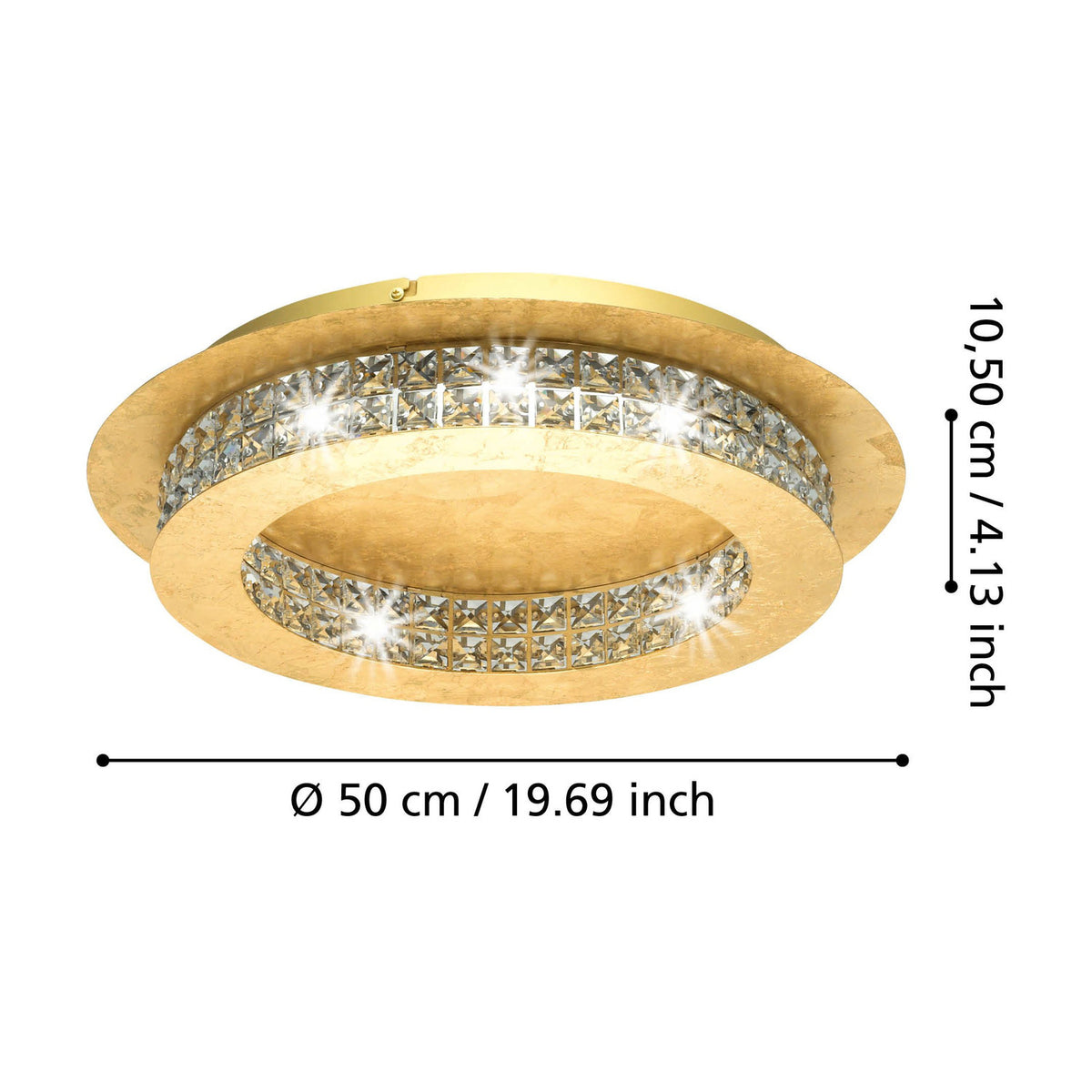 Principe LED 10 Light Flush Ceiling Light - Gold