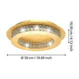Principe LED 10 Light Flush Ceiling Light - Gold