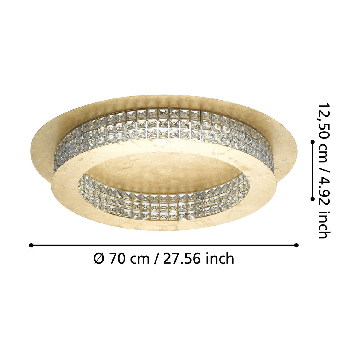 Principe LED 14 Light Flush Ceiling Light - Gold