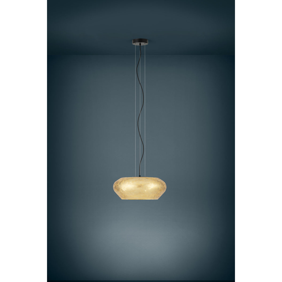 Priorat Glass 3 Light Pendant - Black