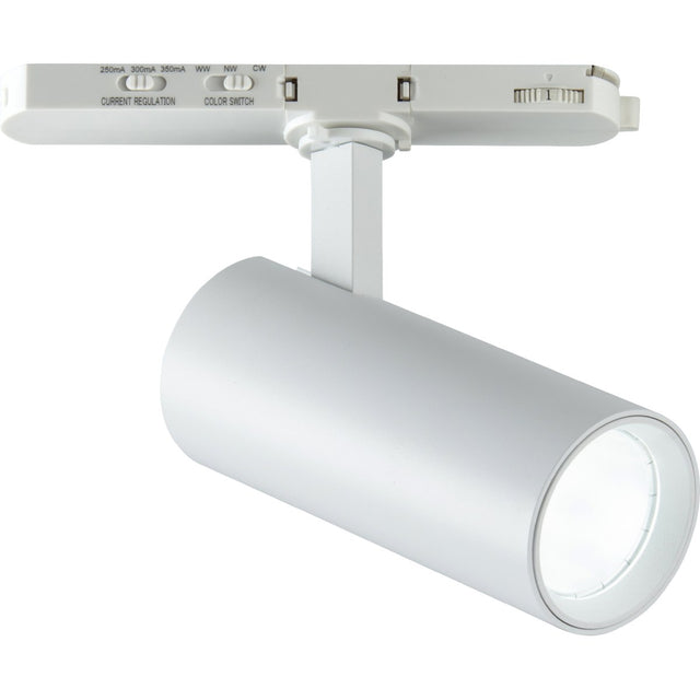 Atlas Pro 15W 3 Circuit Track Dimmable Spotlight - Matt White