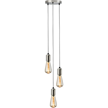 CALLA - E27 Contemporary 3 Light Pendant - Brushed Chrome