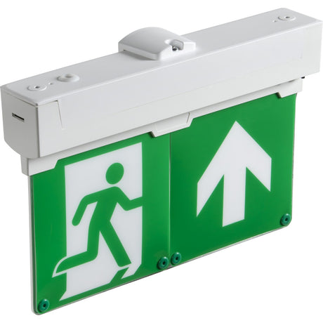 IP20 DALI Multi-mount LED Emergency Exit Sign with Rotatable Legends - White