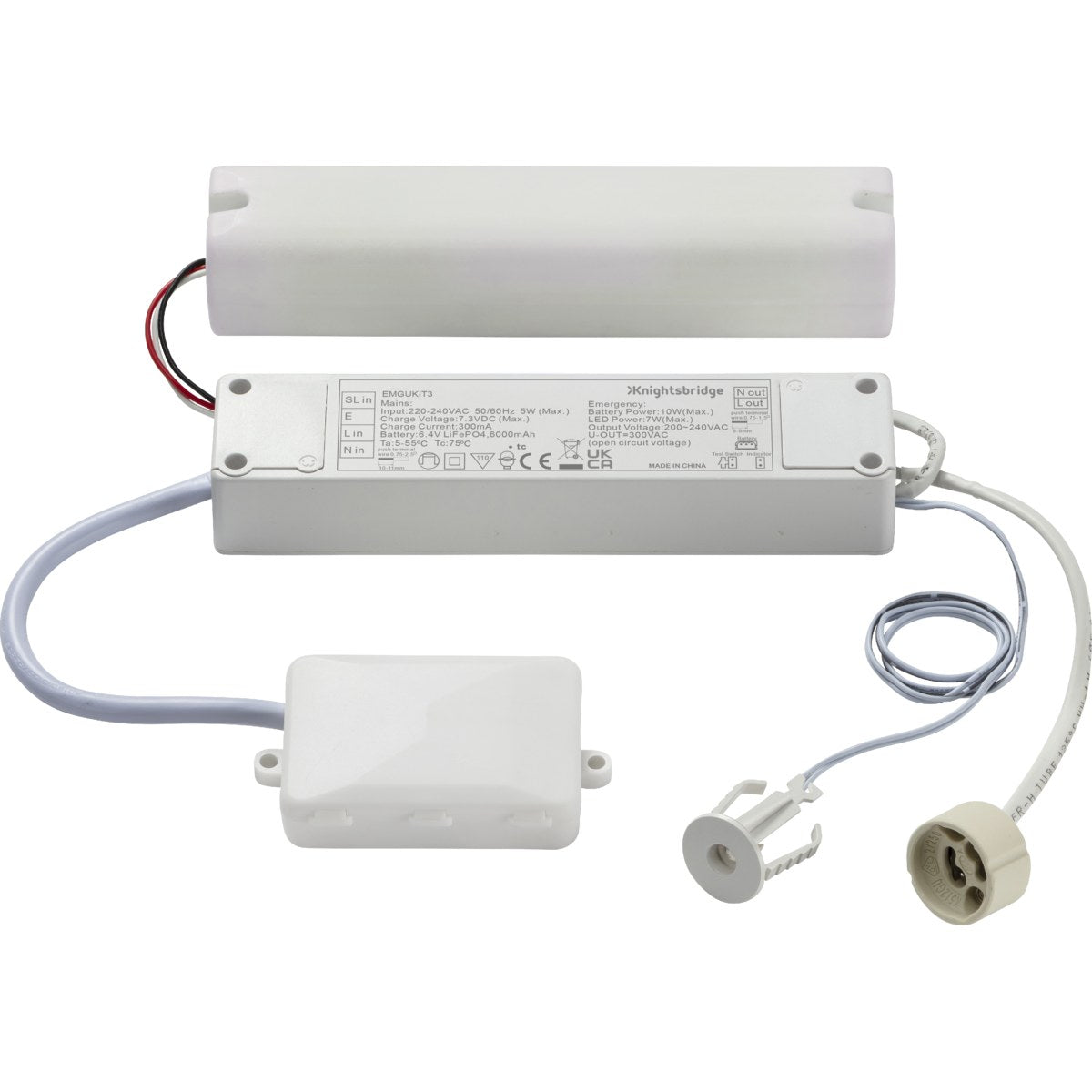 5W GU10 LED Emergency Kit - White