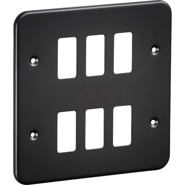 6G Grid Faceplate - Metalclad Textured Black