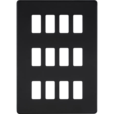Screwless 12G grid faceplate - Matt Black