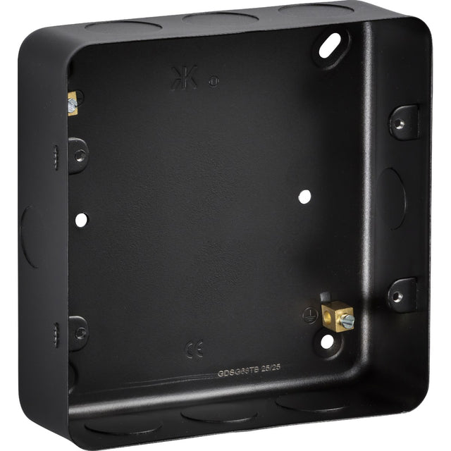6-8G Surface Pattress Box - Metalclad Textured Black