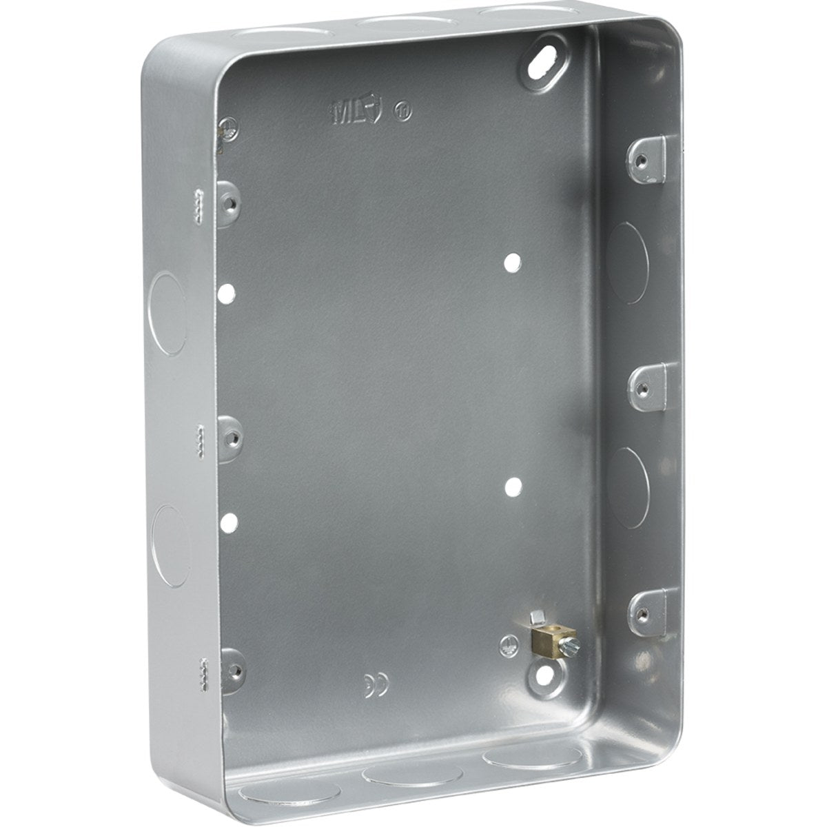 9-12G Surface Pattress Box - Powder-coated Silver/Grey