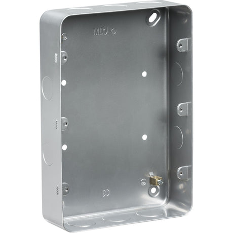 9-12G Surface Pattress Box - Powder-coated Silver/Grey