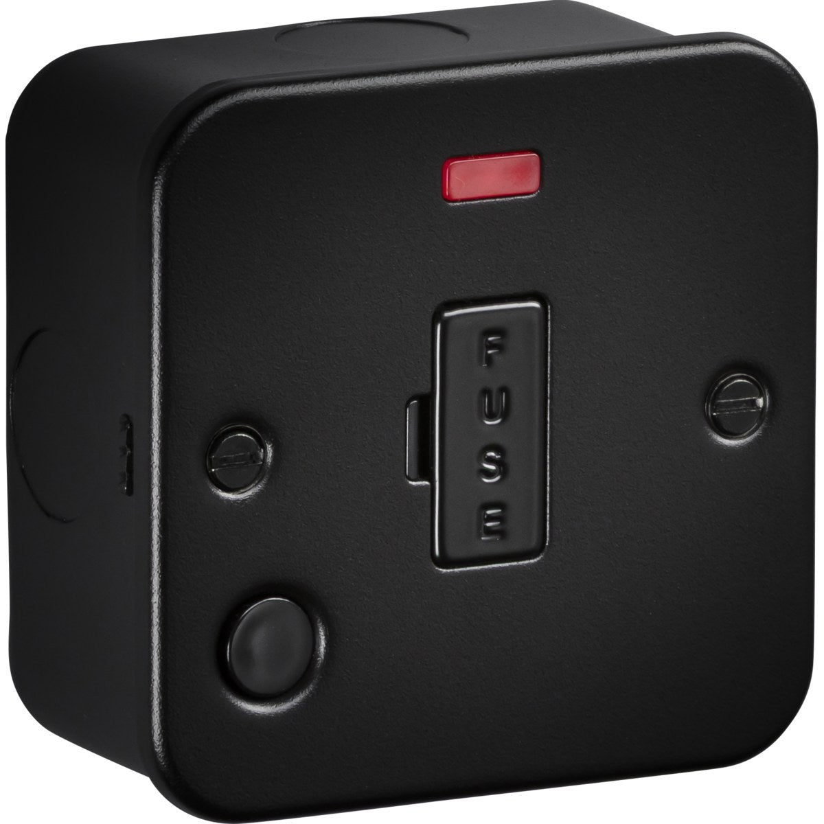 13A Unswitched Fused Spur with Neon and Flex Outlet - Metalclad Textured Black