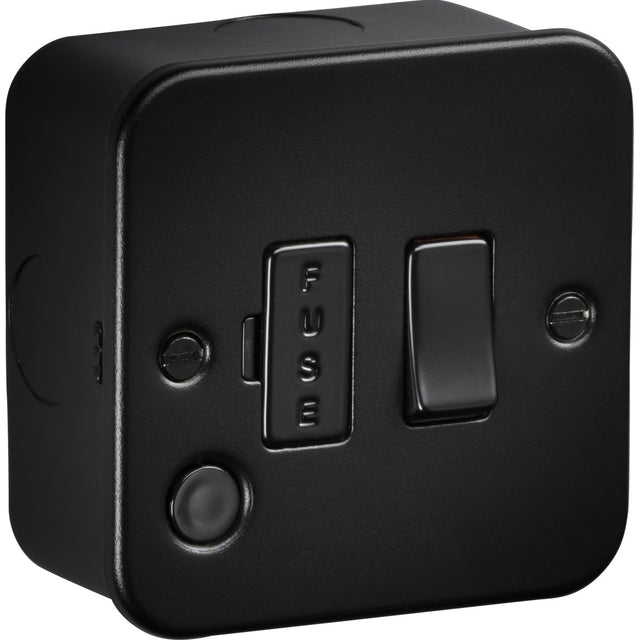 13A Switched Fused Spur with Flex Outlet - Metalclad Textured Black