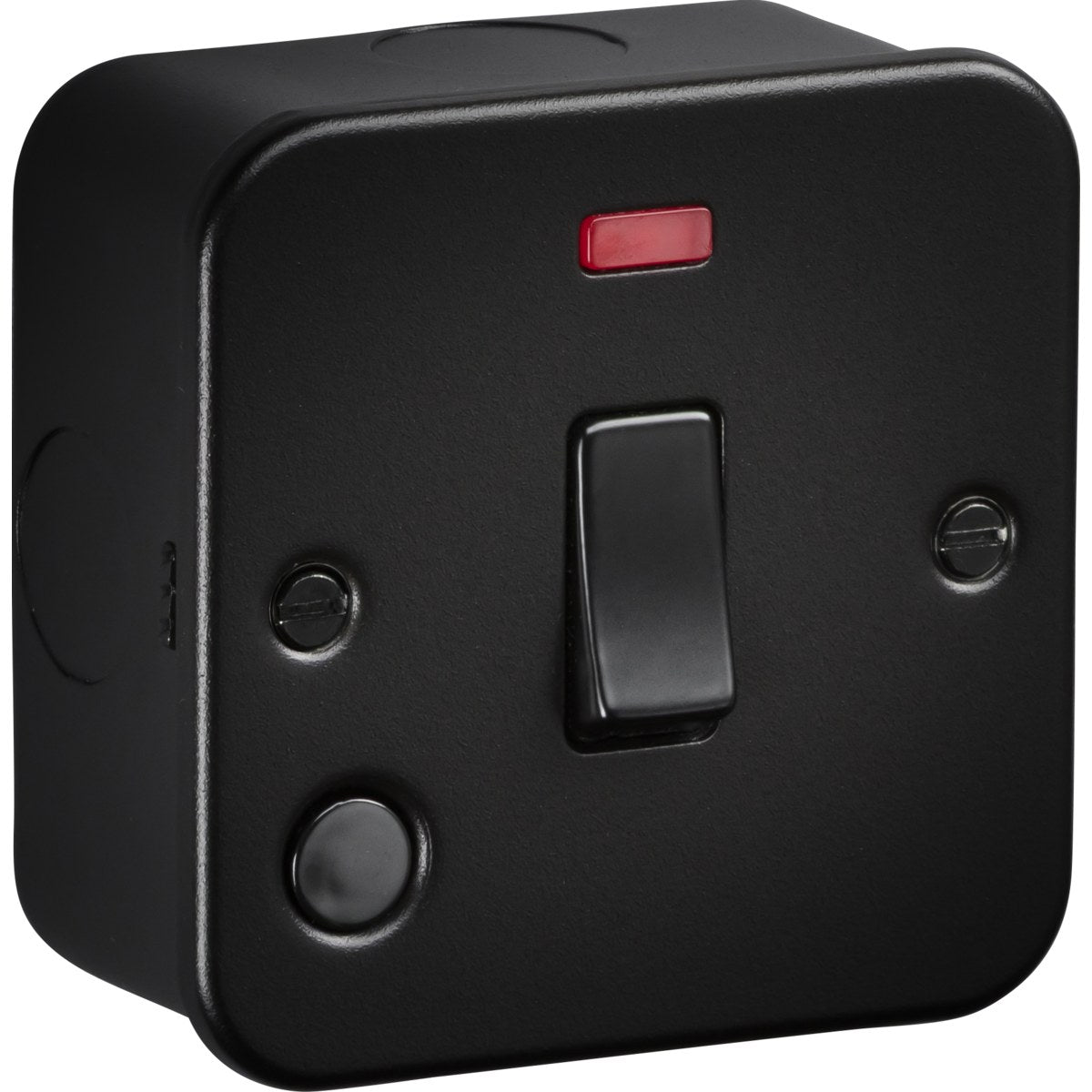 20A 1G DP Switch with Neon and Flex Outlet - Metalclad Textured Black