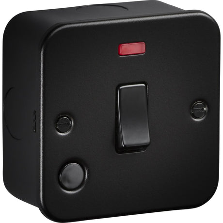 20A 1G DP Switch with Neon and Flex Outlet - Metalclad Textured Black