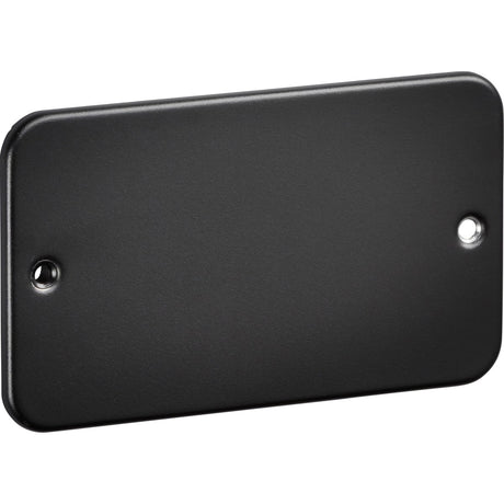 2 Gang Blanking Plate - Metalclad Textured Black