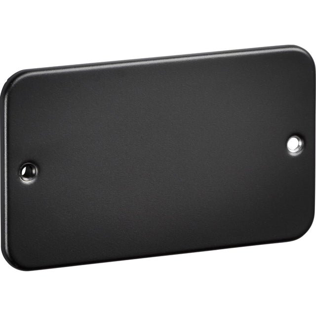 2 Gang Blanking Plate - Metalclad Textured Black