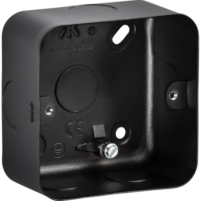 1-2G Surface Pattress Box - Metalclad Textured Black