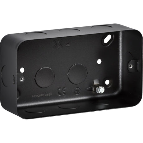 3-4G Surface Pattress Box - Metalclad Textured Black