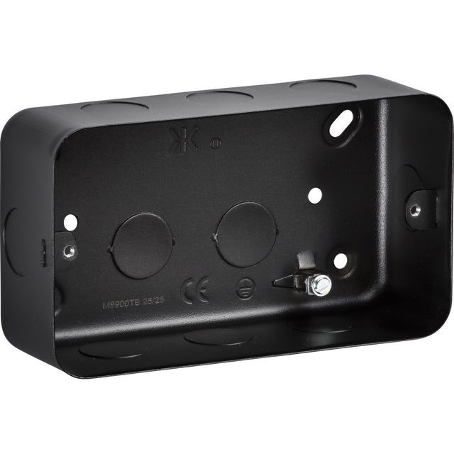 3-4G Surface Pattress Box - Metalclad Textured Black