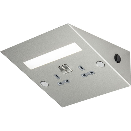 13A Double Socket - Stainless Steel