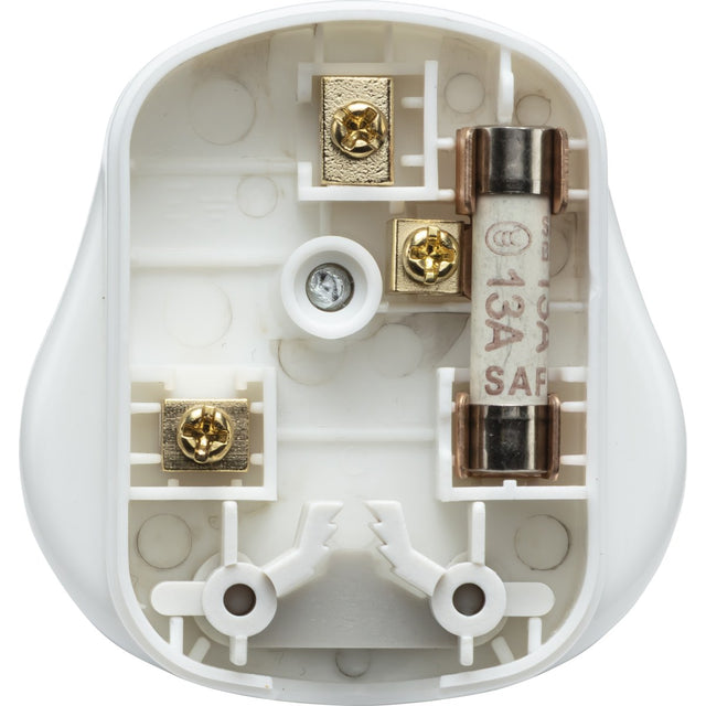 13A Rough Use Plug Top (Quick fix cord grip) - White