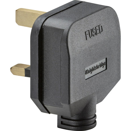 13A Heavy Duty Rubber Plug Top (Screw Cord Grip) - Black
