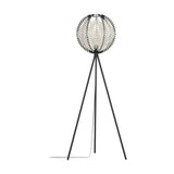 Prosena Floor Lamp - Black, Wood & White