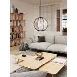 Prosena Wooden Pendant Light 40cm - Black, Wood & White