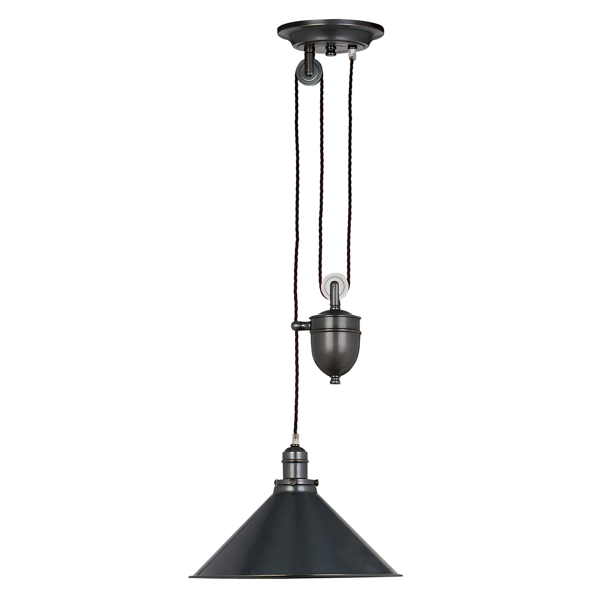 Provence 1 Light Rise and Fall Pendant - Old Bronze