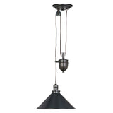 Provence 1 Light Rise and Fall Pendant - Old Bronze
